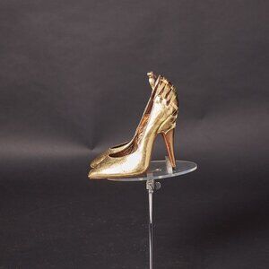 1980s Gold Glam Rock Stiletto Bondage Heels Shoes